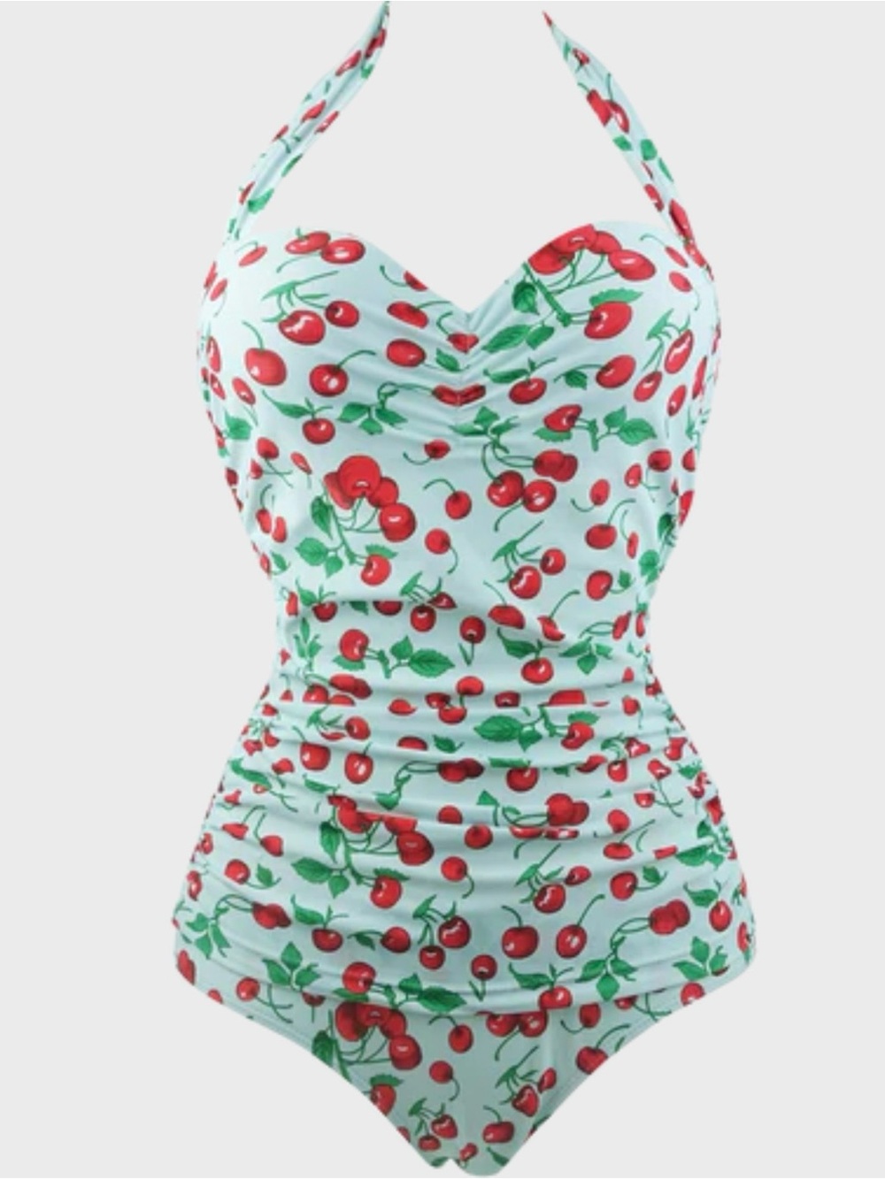 Cherry Print Retro One-Piece Swimsuit - Red Cherry 🍒